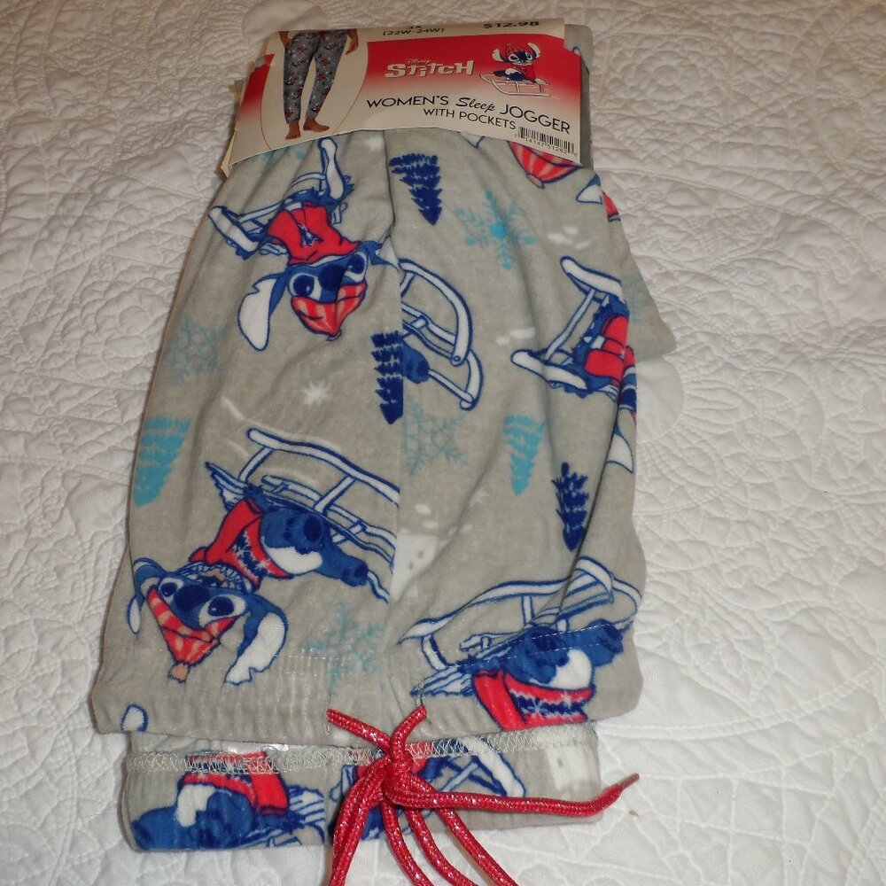 Womens 3X (22w-24w) Disney Winter Stitch Sleep Jogger Pants